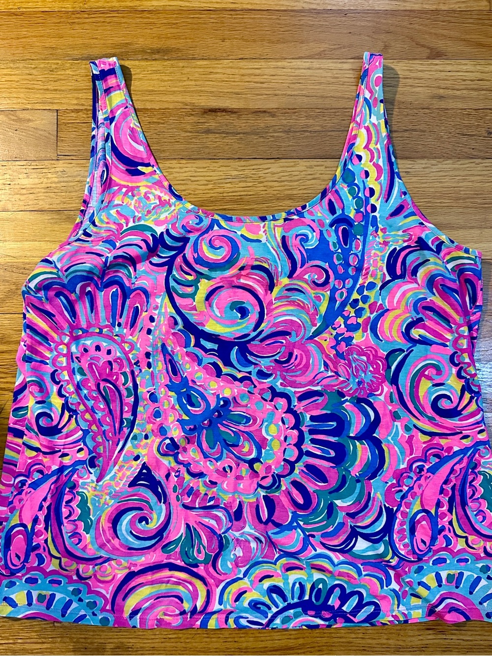 Lilly Pulitzer Large Kinsey Tank in "Multi Psychedelic Sunshine" print